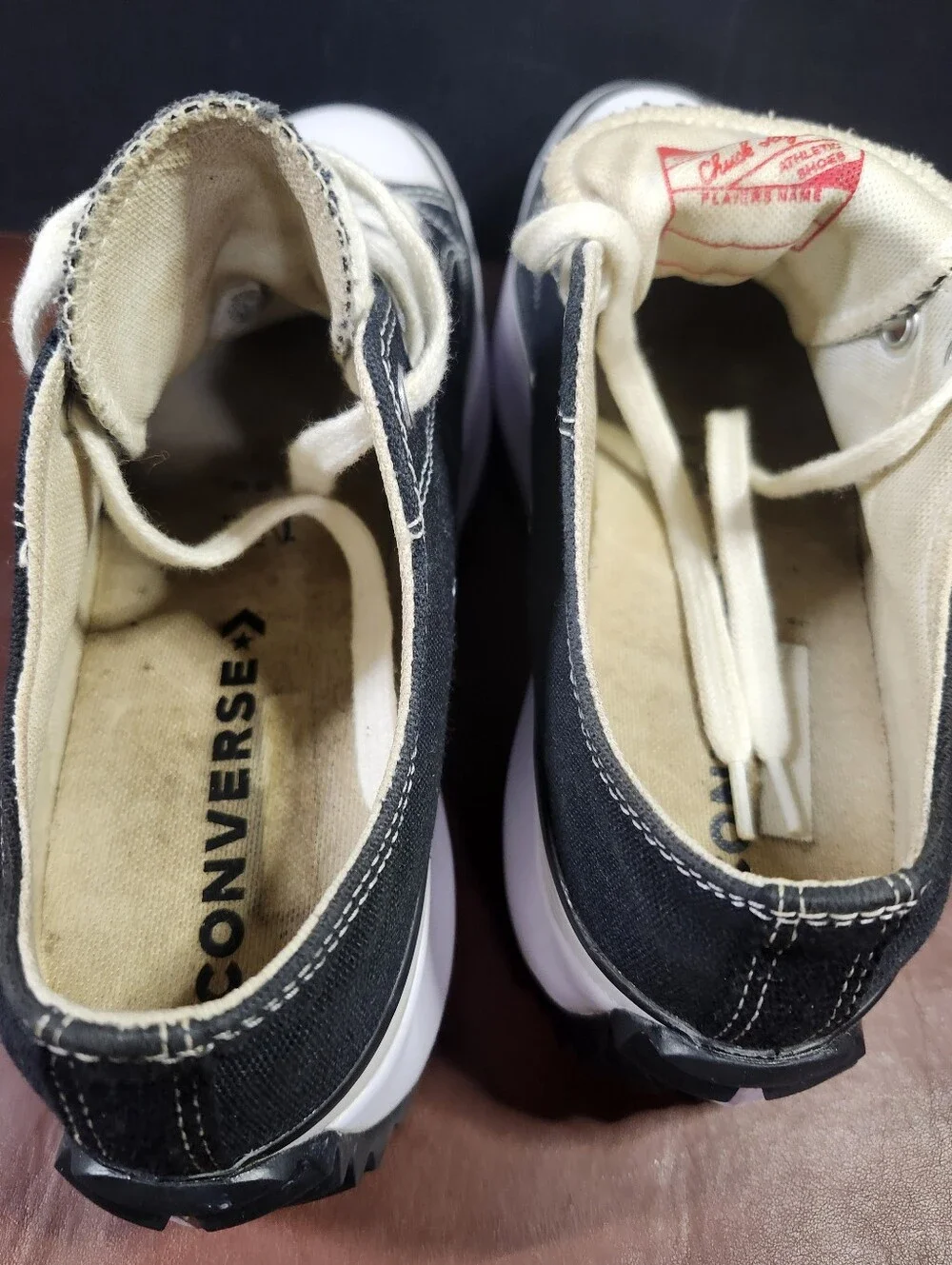 Platform Canvas Low-Top Sneakers in Black and White